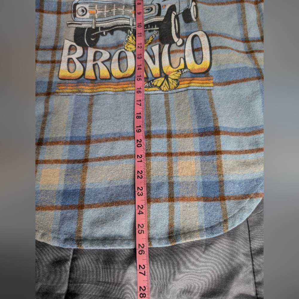 Ford Blue and Brown Plaid (Flannel) Button Up Shirt - Picture 10 of 10